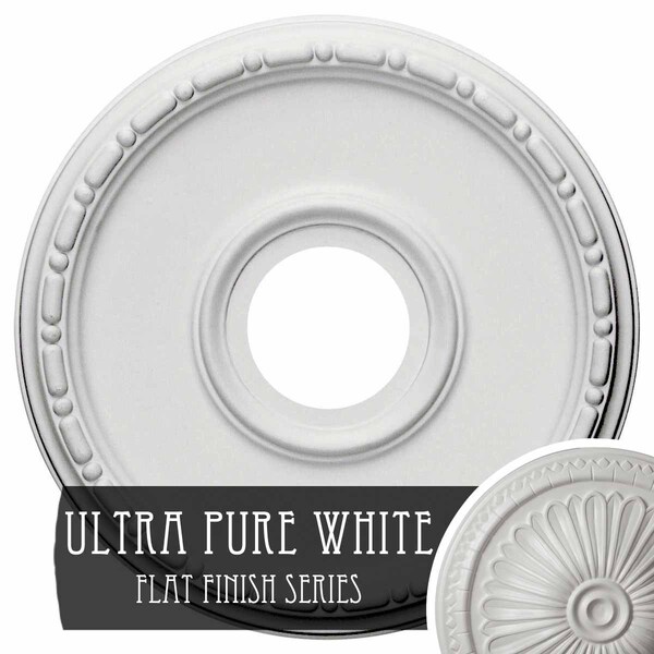 Ekena Millwork Medea Ceiling Medallion (Canopies up to 5 3/8"), 16 1/2"OD x 3 7/8"ID x 1 1/2"P, Ultra Pure White CM16MEUWF - main